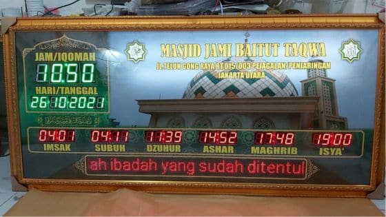 Pusat Jam Digital Waktu Sholat Untuk Masjid